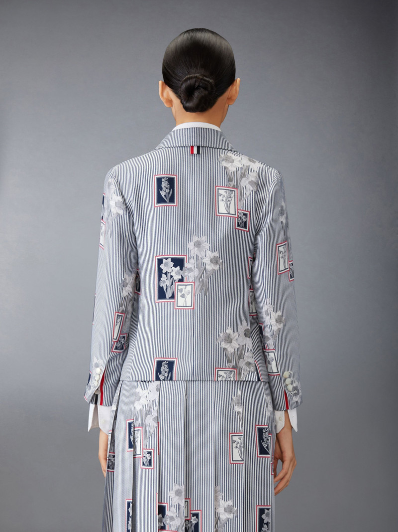 Thom Browne Silk Twill Framed Floral High Armhole Sportcoat outlook