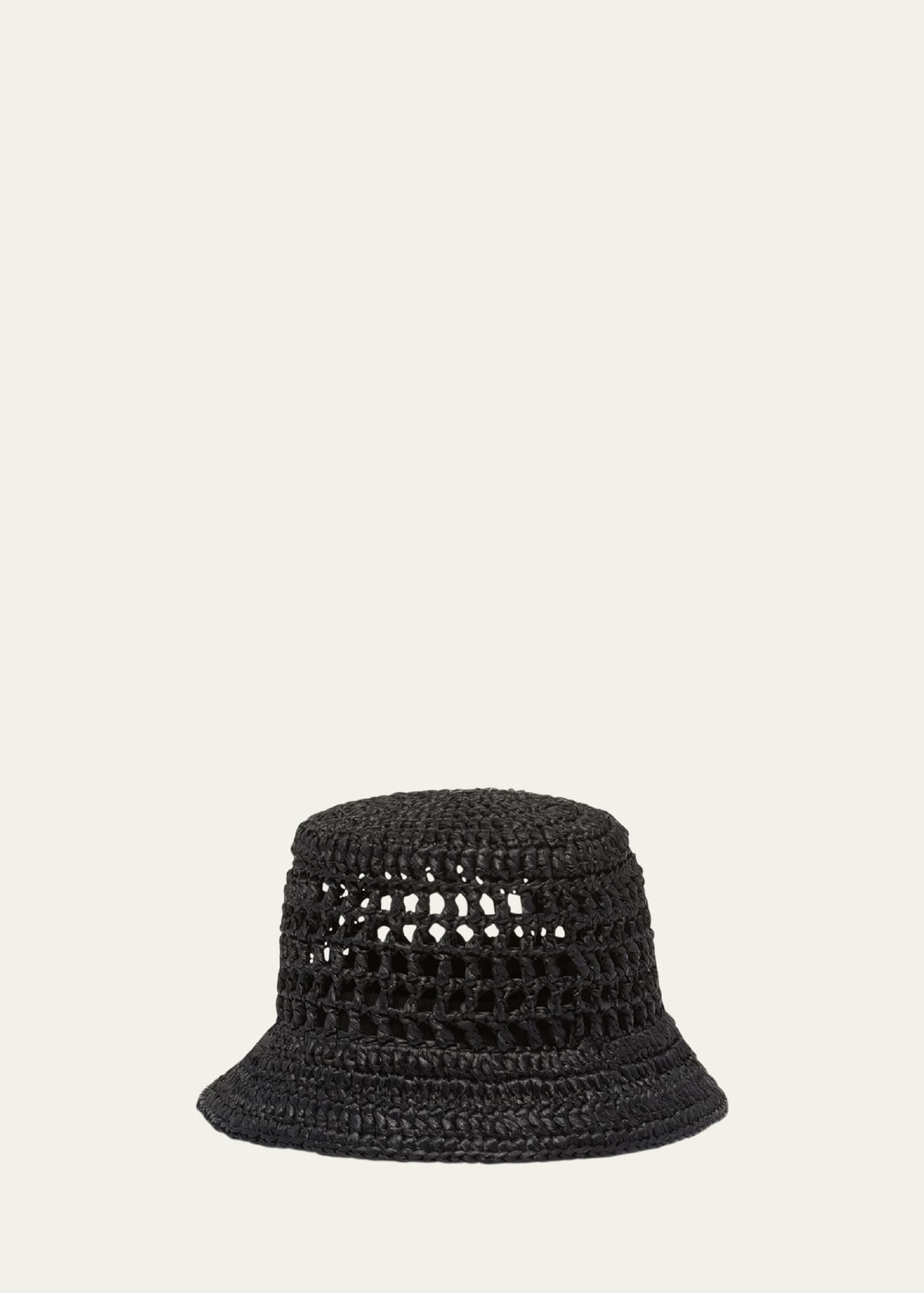 Logo Cutout Raffia Bucket Bag - 3