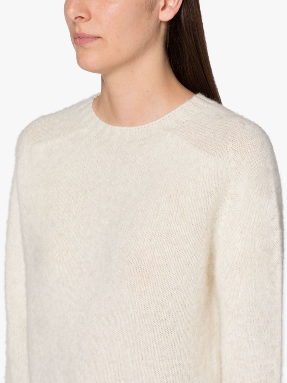 KENNEDI WINTER WHITE WOOL CREWNECK SWEATER - 5