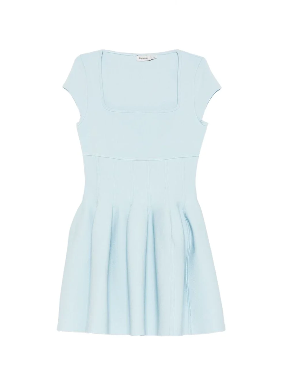 square-neck flared mini dress - 1