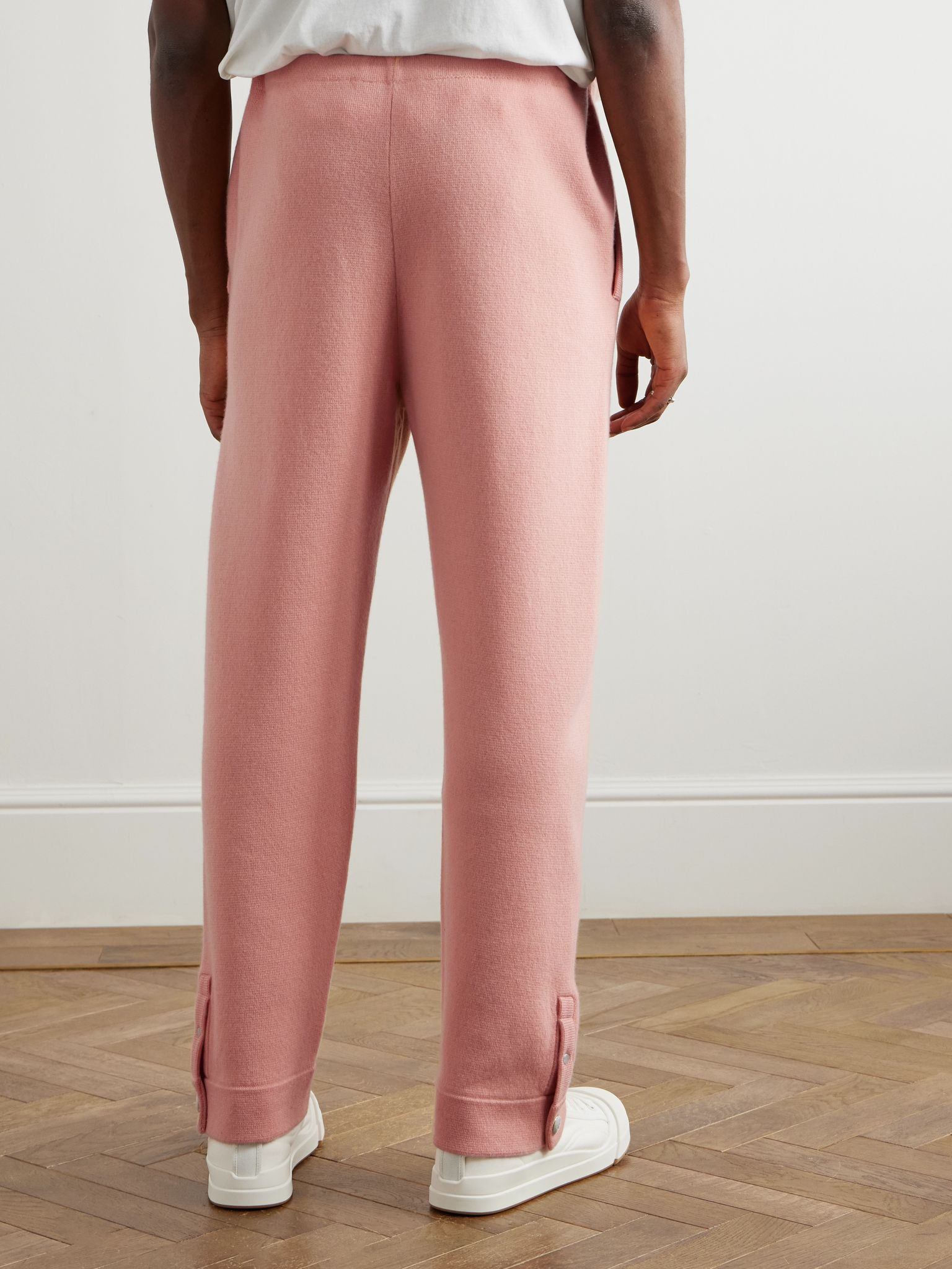 Wanderer Tapered Embellished Cashmere Trousers Pink - 4