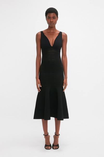 Victoria Beckham Frame Detail Sleeveless Dress In Black outlook