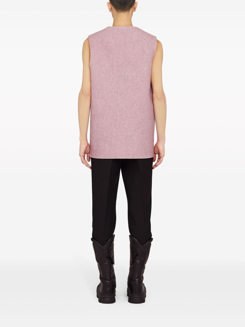 cherry-print wool tank top - 4