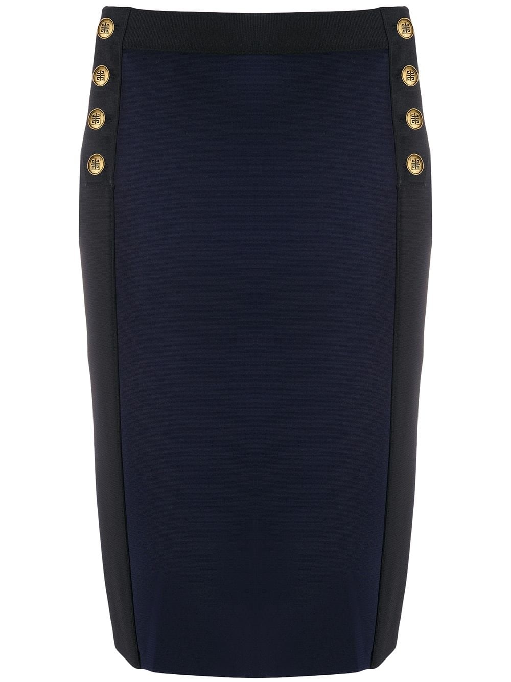 button detail pencil skirt - 1