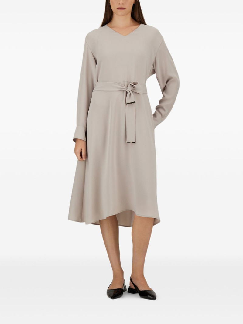 Herno V-neck belt-detail midi dress outlook