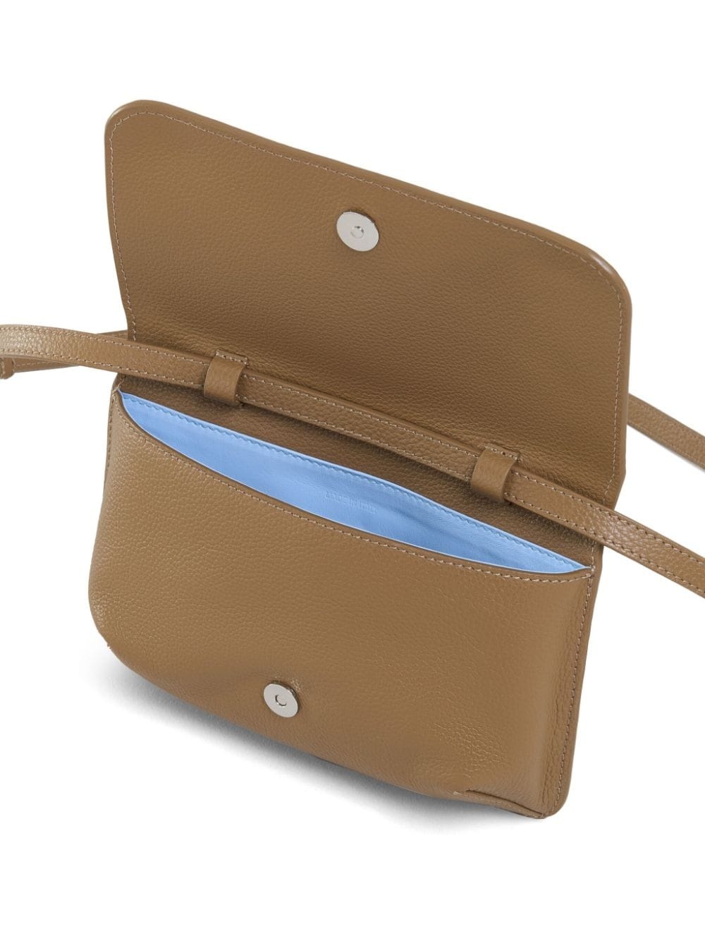 logo-embroidered leather shoulder bag - 4