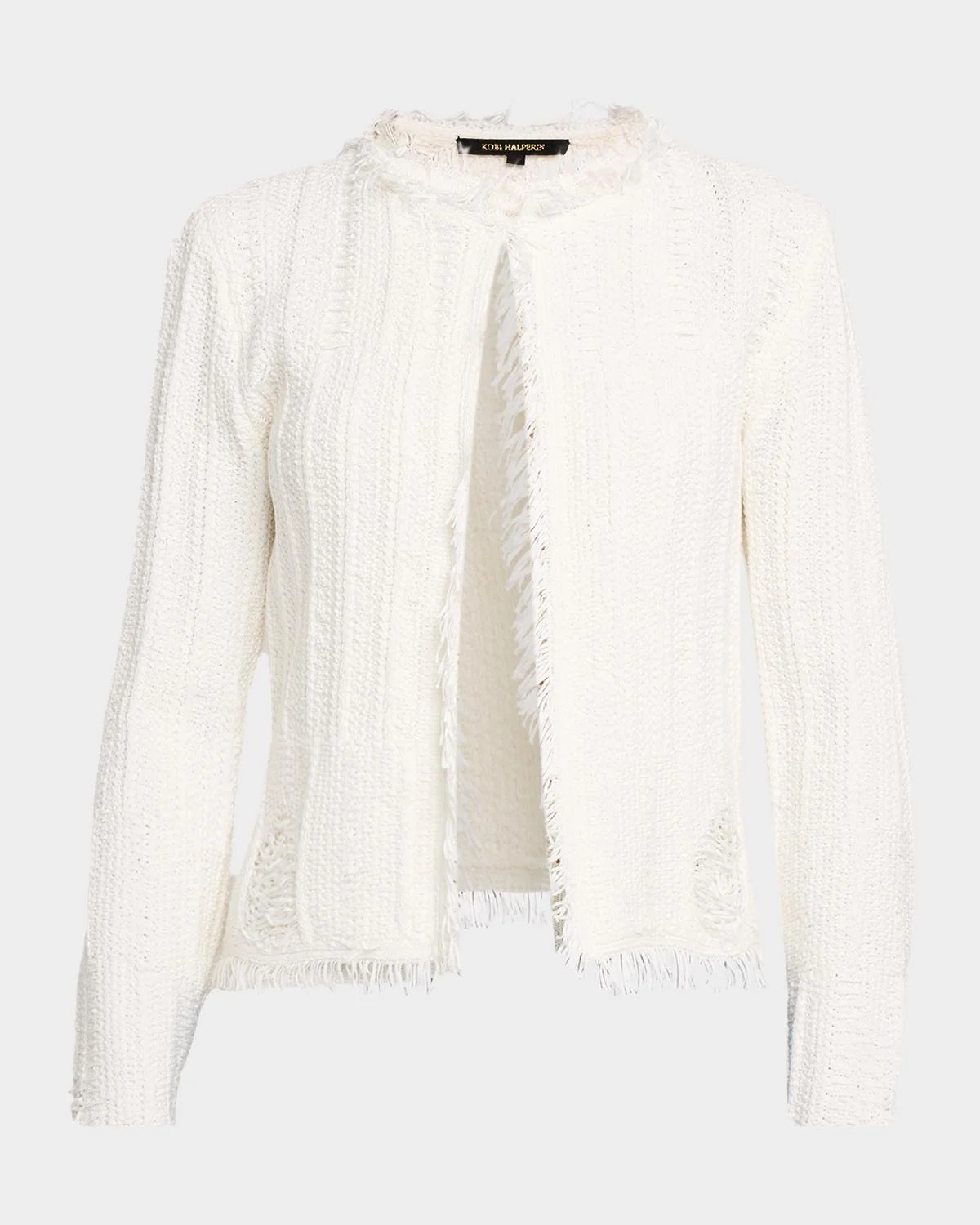 Marlee Fringe Trim Open Front Sweater - 1
