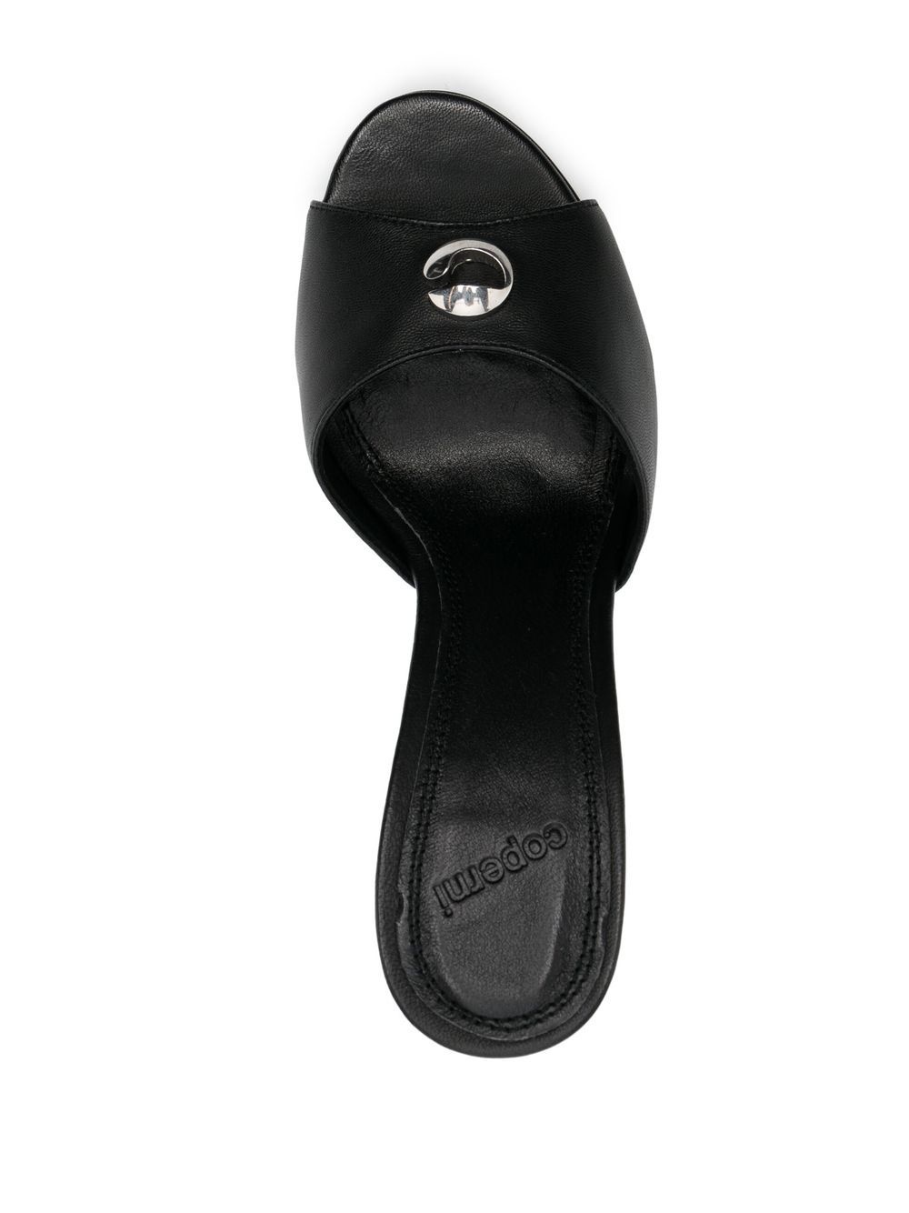 95mm leather logo-plaque mules - 4
