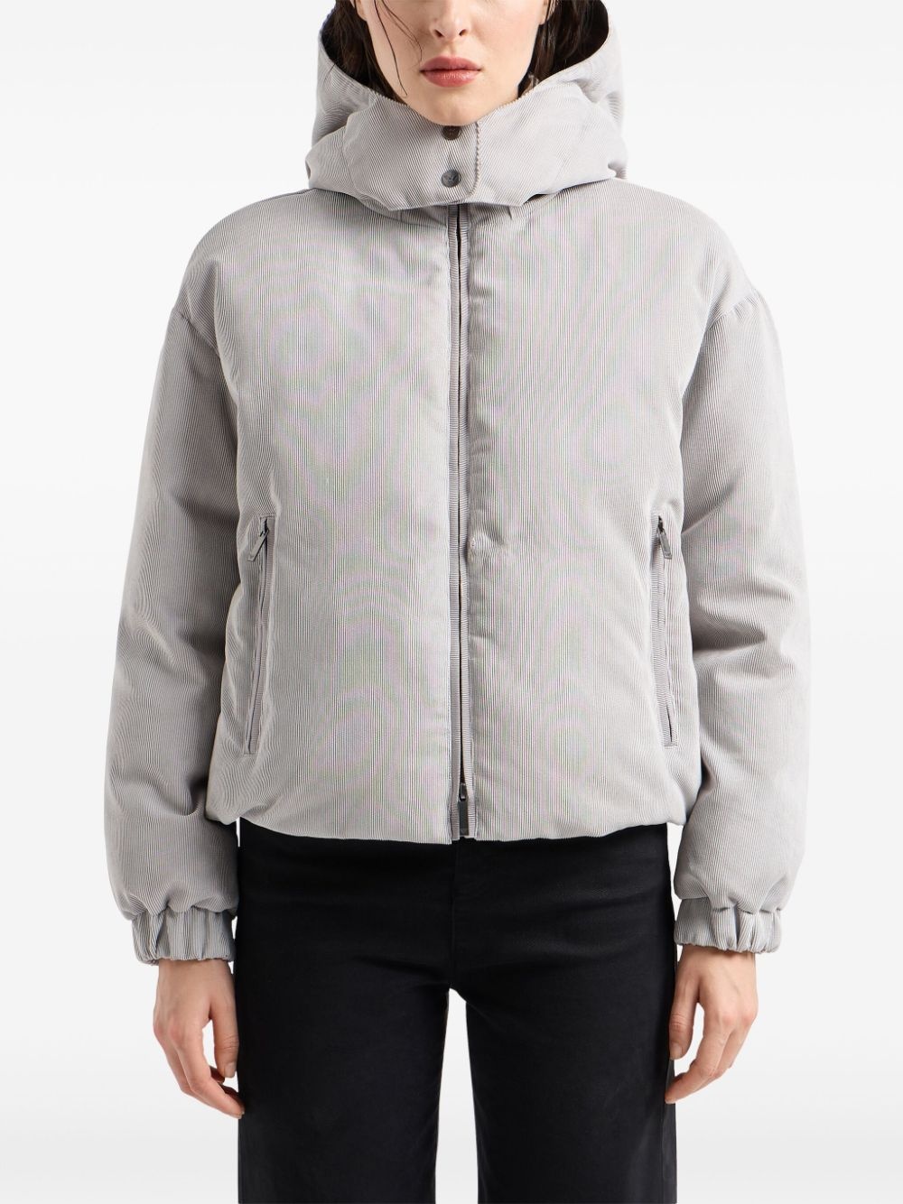 corduroy hooded puffer jacket - 2