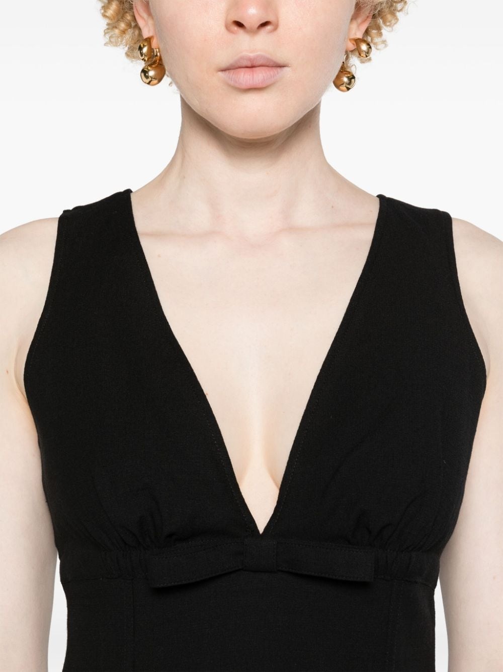 bow-detail midi dress - 5