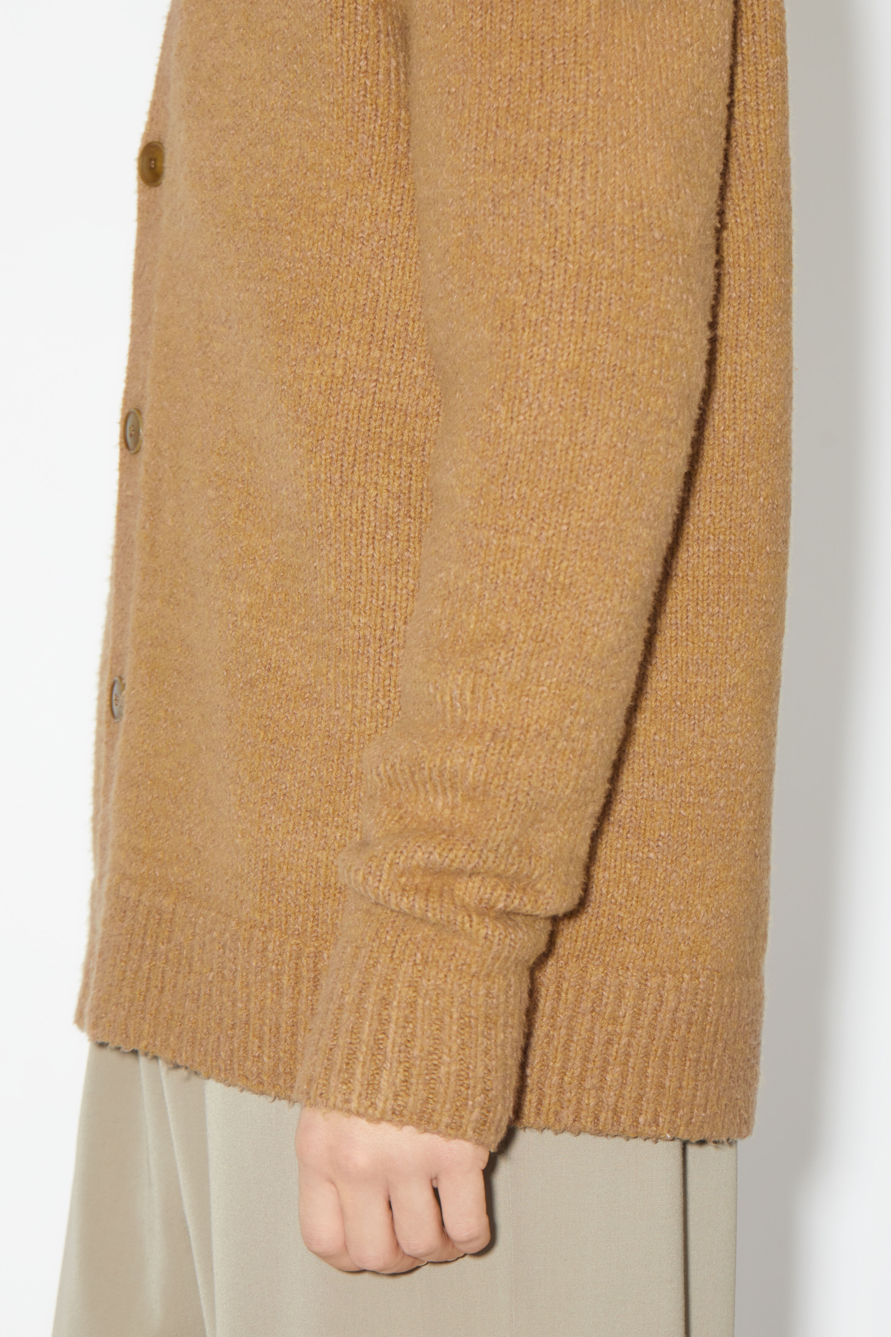 Wool blend cardigan - Camel brown - 4