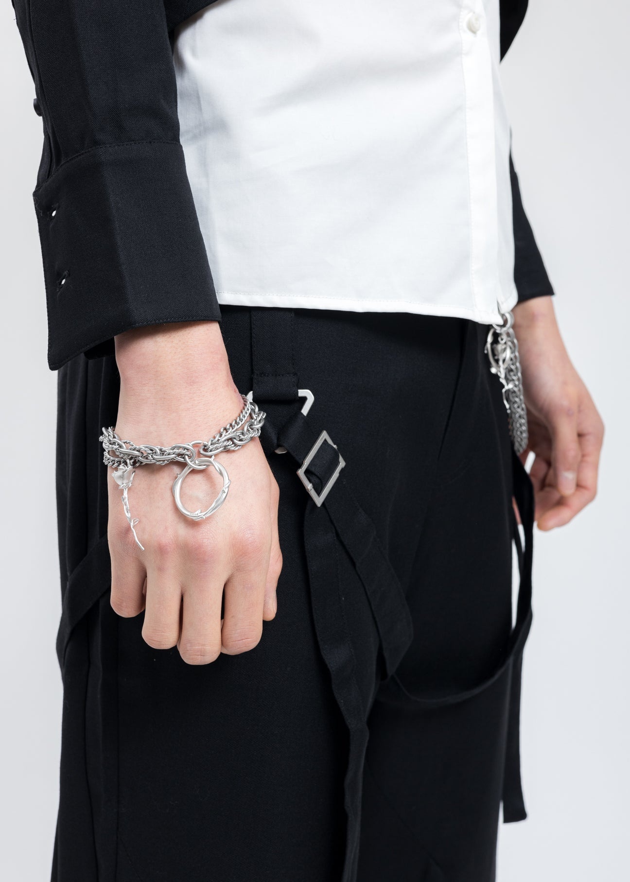 Silver Roses and Thorns Bracelet - 2