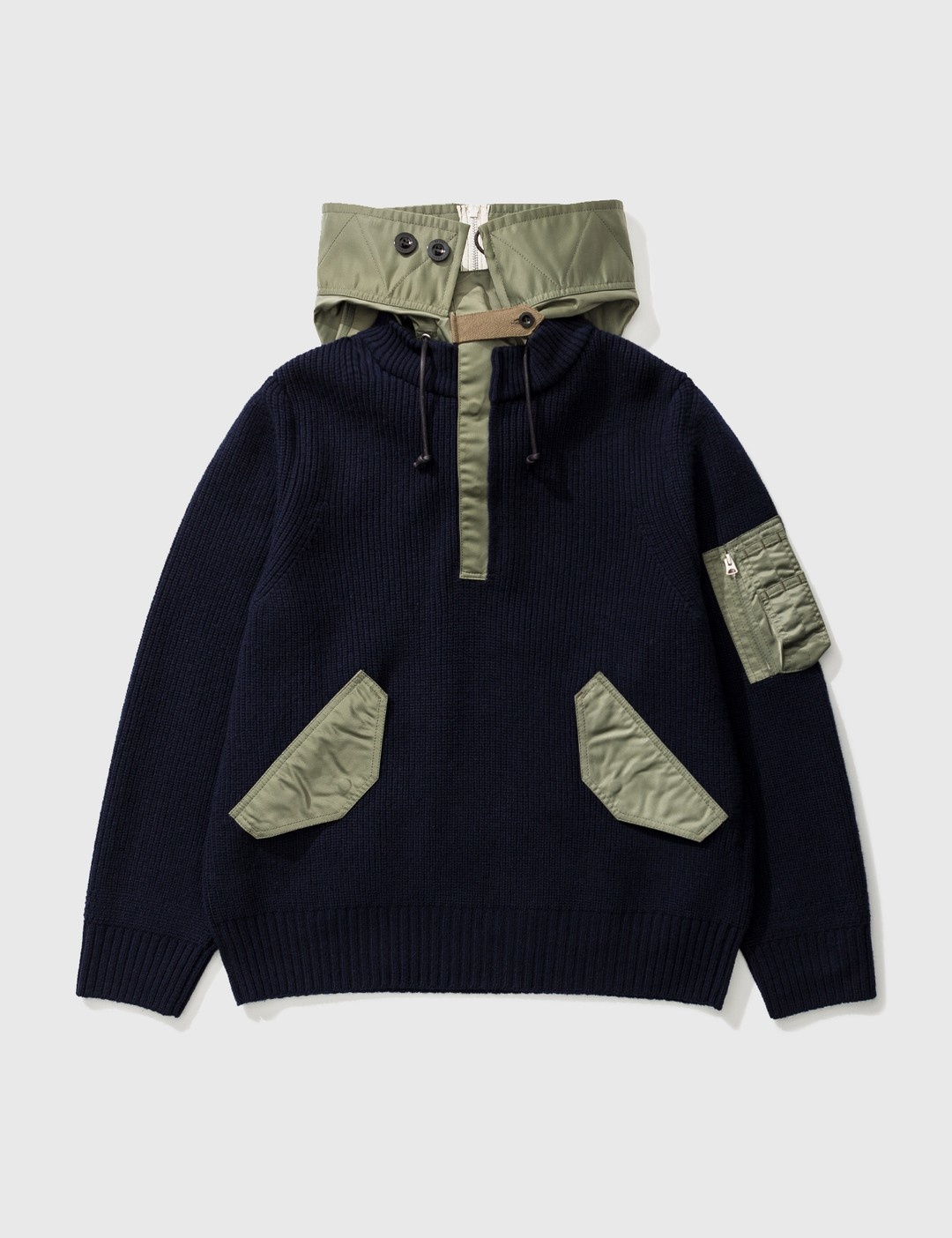 WOOL KNIT HOODIE - 1