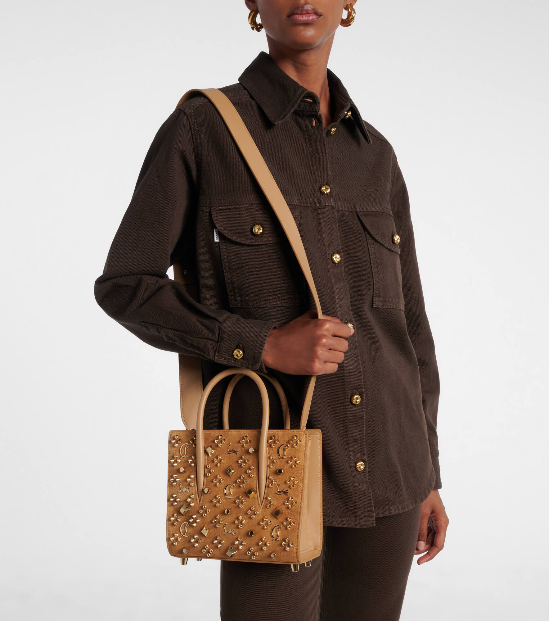 Paloma studded suede tote bag - 6