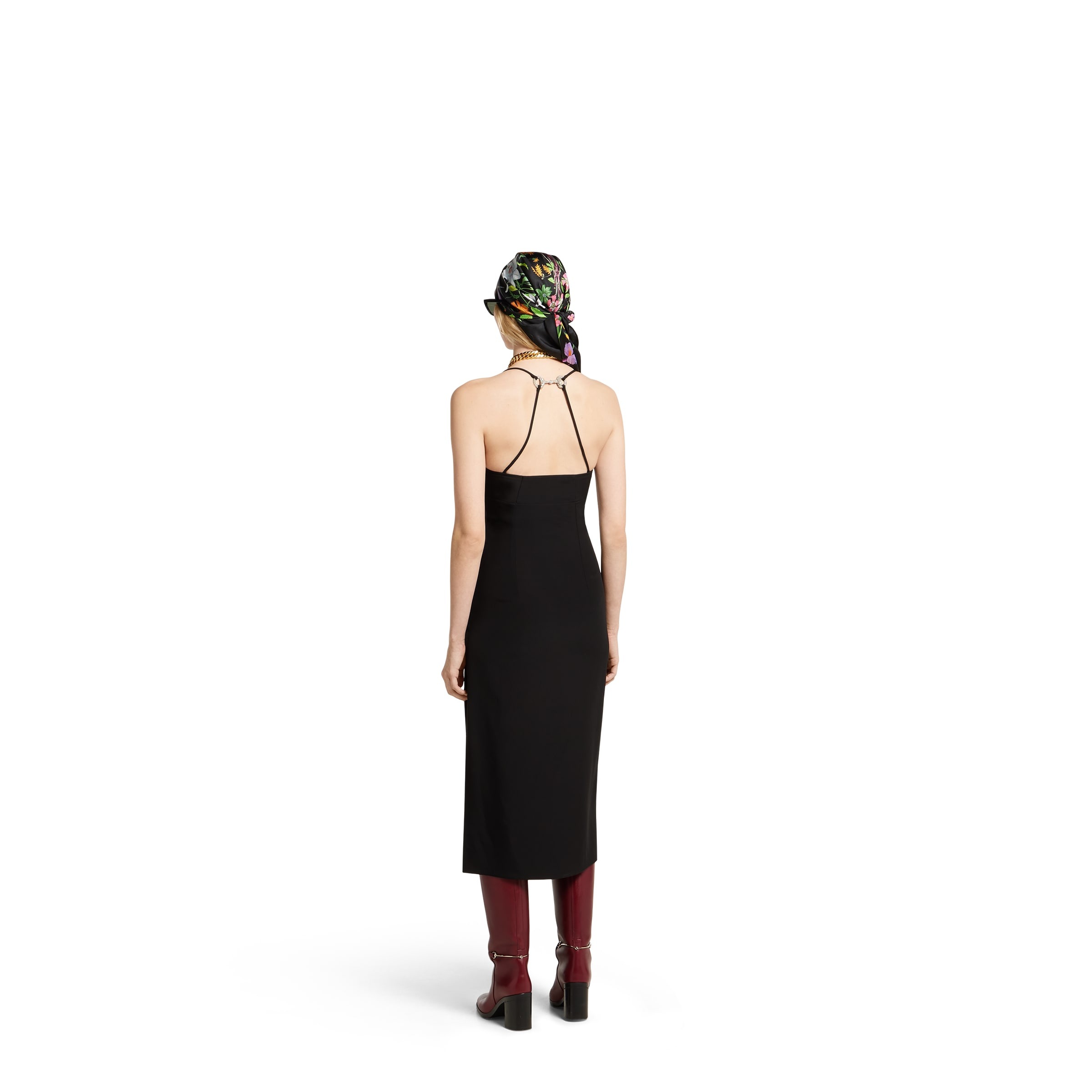 Silk dress with crystal Horsebit - 4