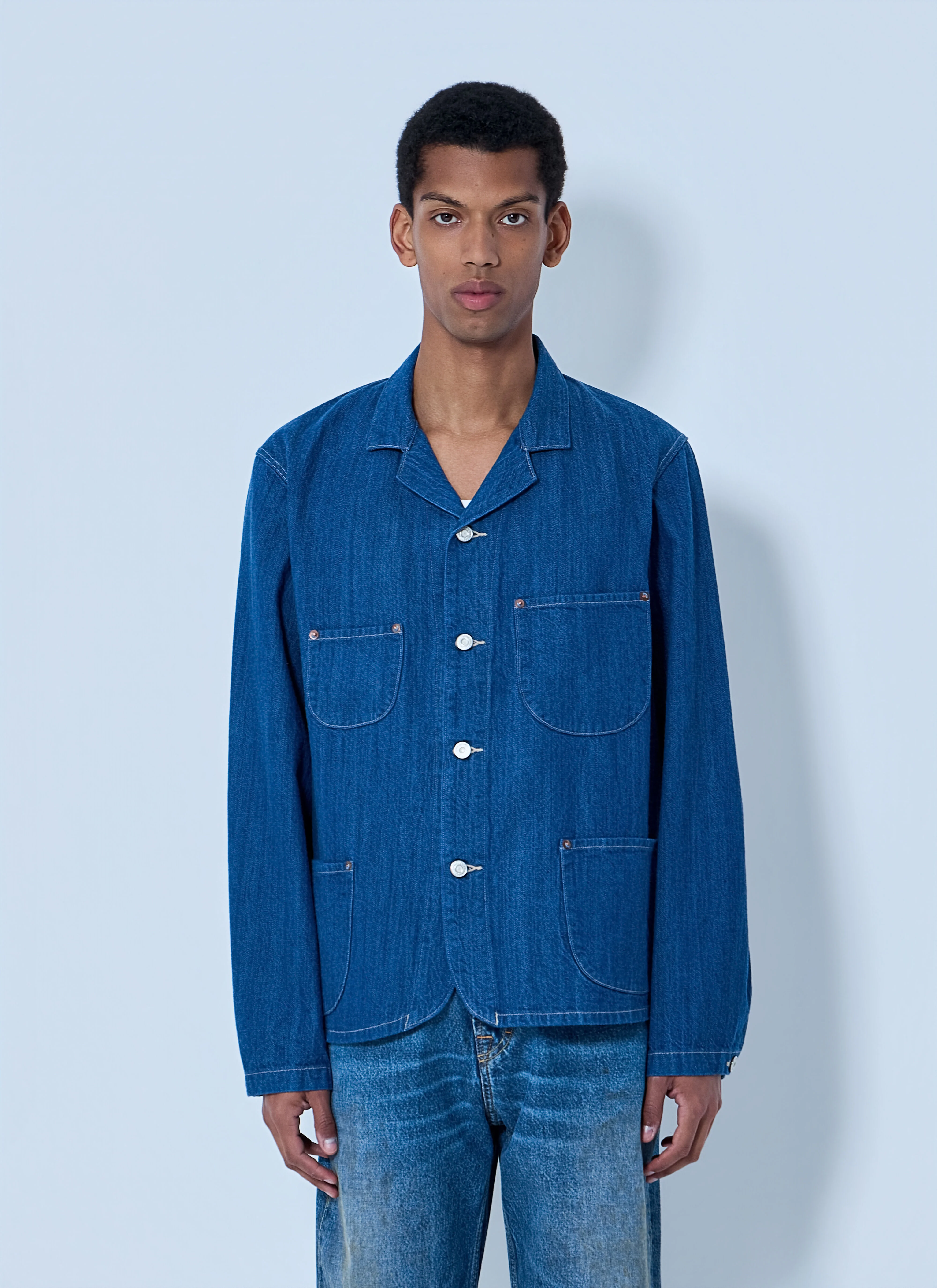 Denim Button-Down Jacket - 1