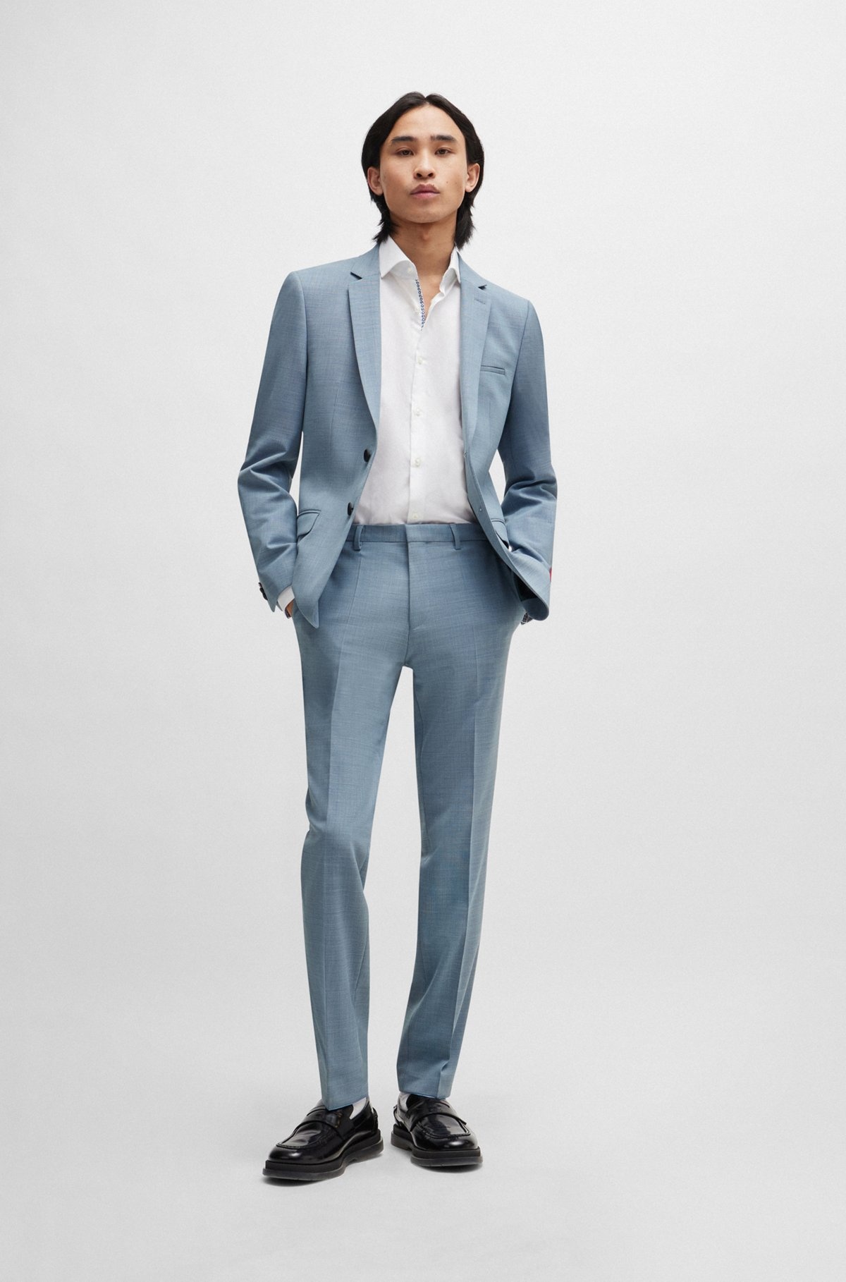 EXTRA-SLIM-FIT JACKET IN PERFORMANCE-STRETCH PATTERNED CLOTH - 3