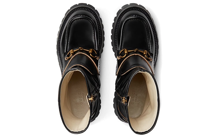 (WMNS) Gucci Horsebit-Embellished Ankle Boots 'Black' 643900-DS800-1000 - 3