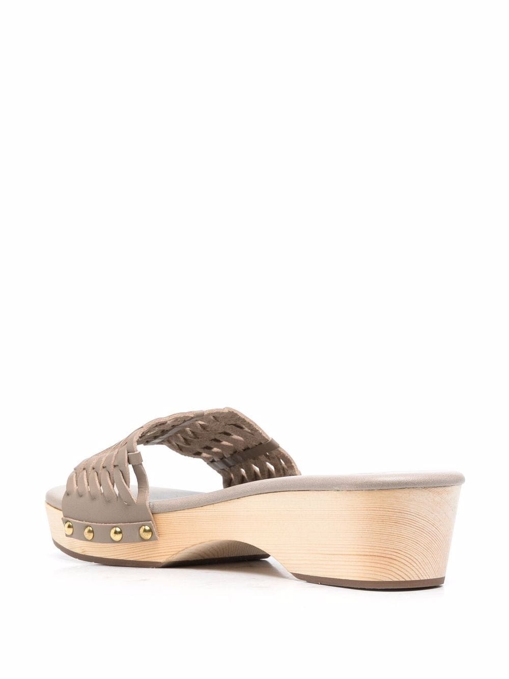 interwoven-detail leather clogs - 3