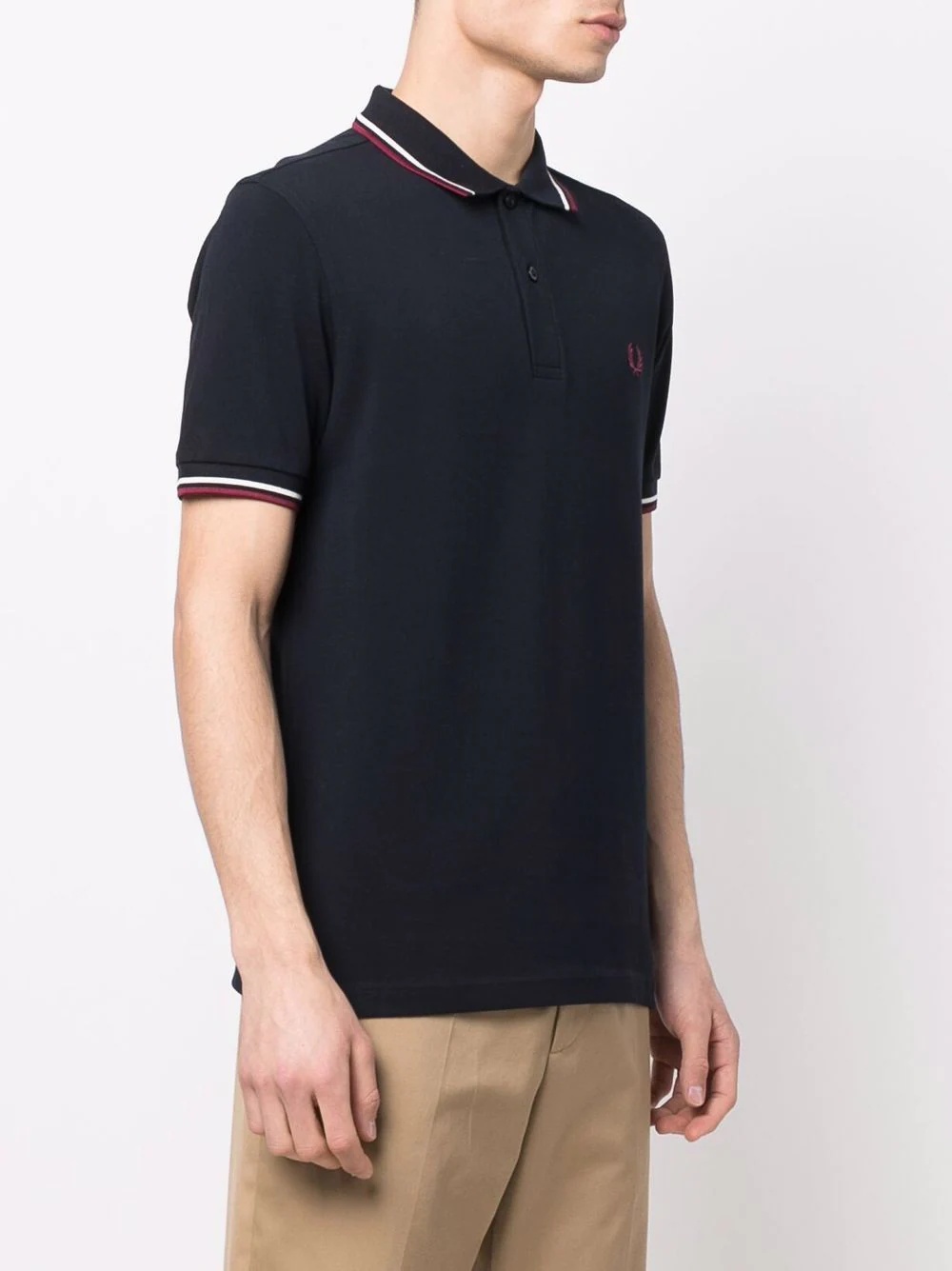 embroidered-logo polo shirt - 3