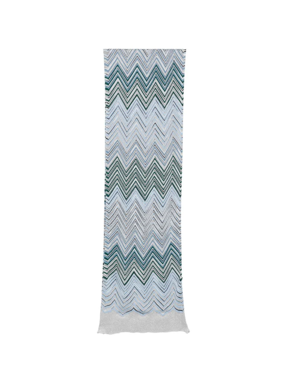 zigzag-knit metallic-thread scarf - 1
