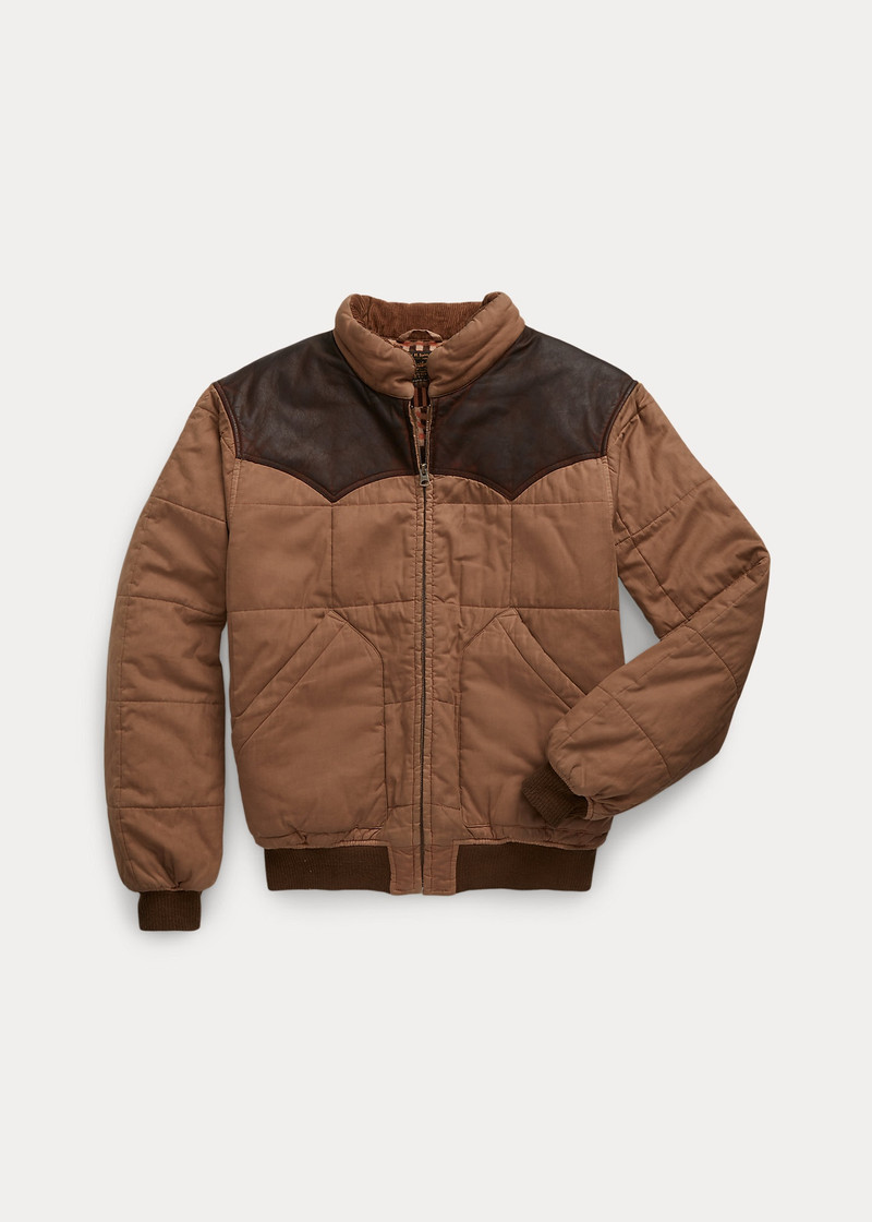 Leather-Yoke Quilted Oilcloth Jacket 1