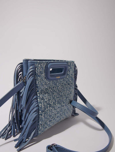 maje M mini bag in denim with rhinestones outlook