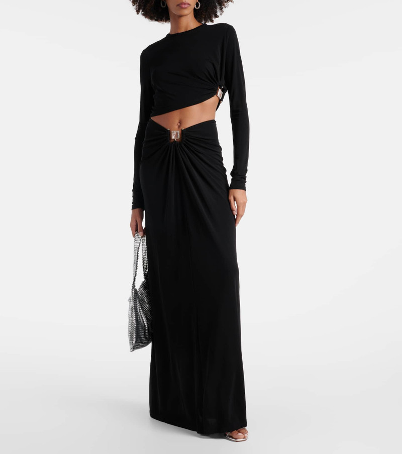 CHRISTOPHER ESBER Ring-detail ruched maxi skirt outlook