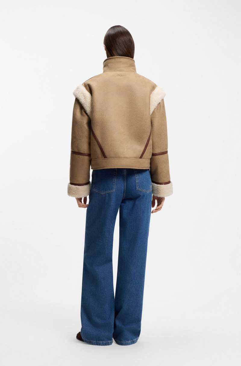 DETACHABLE-SLEEVE JACKET IN FAUX SHEARLING 4