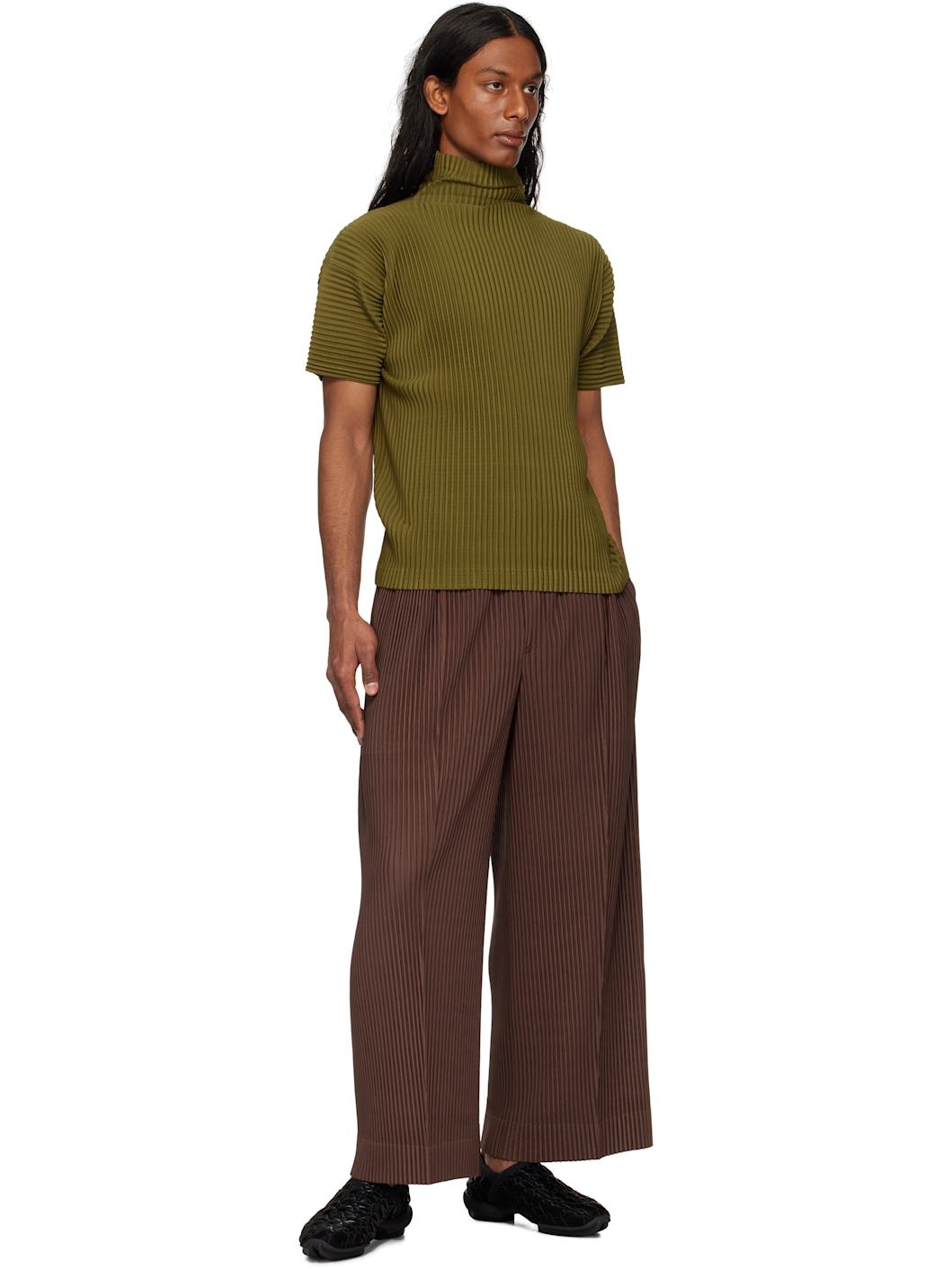 Khaki Color Pleats T-shirt - 4