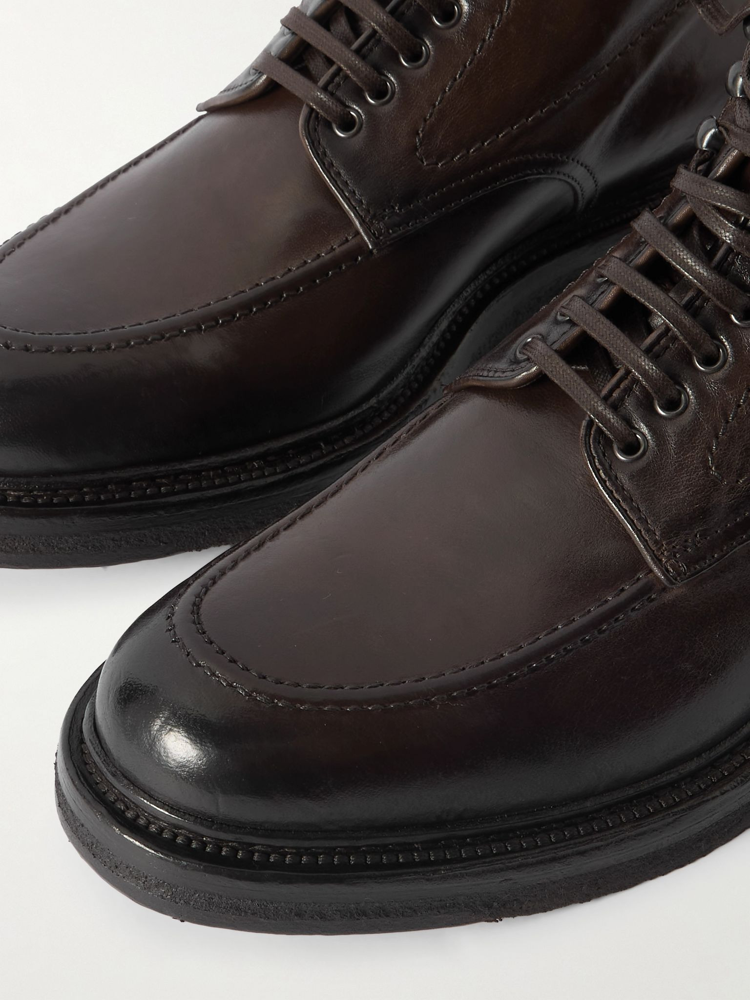 Aston 004 Airbrushed Leather Boots Dark brown - 5