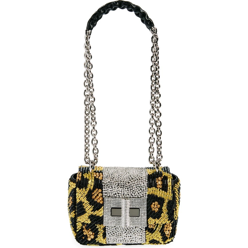 TOM FORD Mini Natalia Leopard Sequin Shoulder Bag in 7Yn01 Yellow/Black/Black at Nordstrom - 1