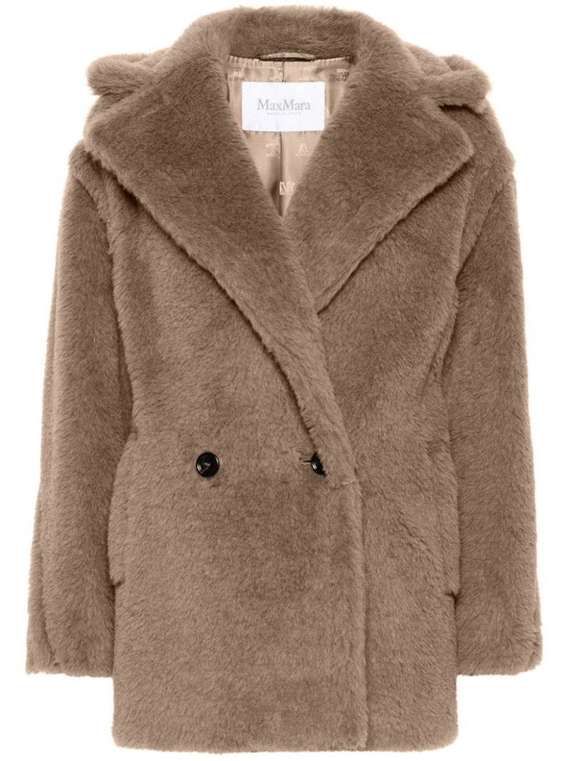 Espero faux-fur double-breasted coat 1