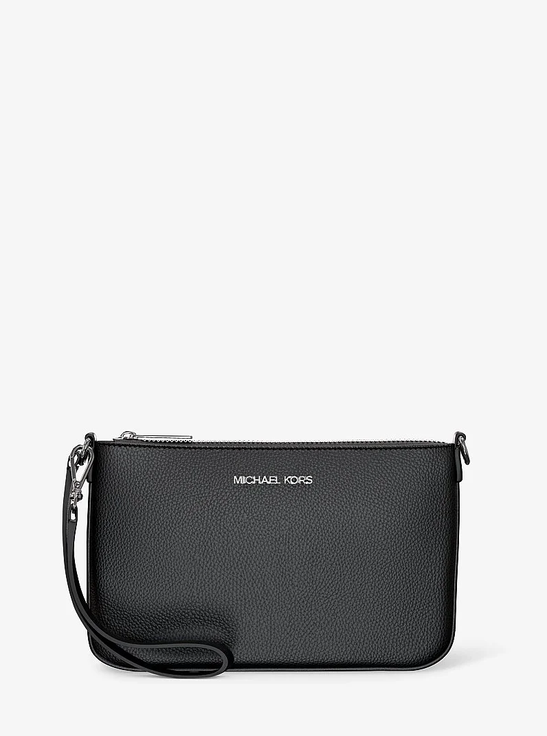 Jet Set Small Pebbled Leather Convertible Wristlet - 1