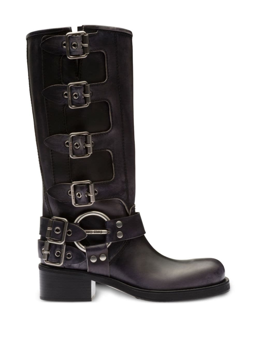 buckle-detail leather boots - 3
