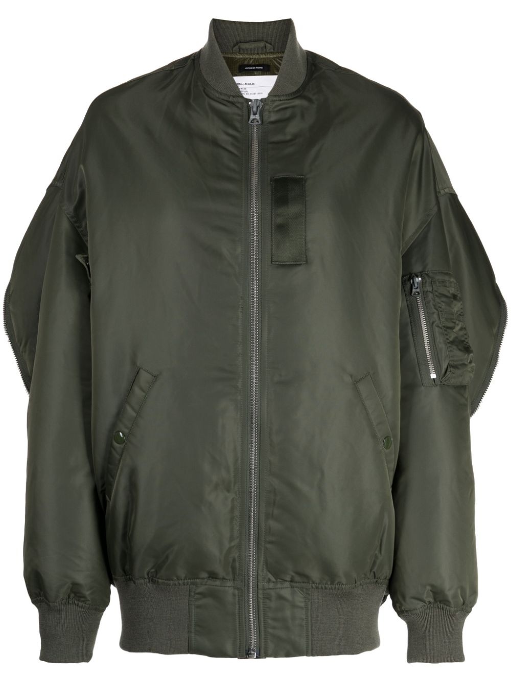 decorative-zip detailing bomber jacket - 1