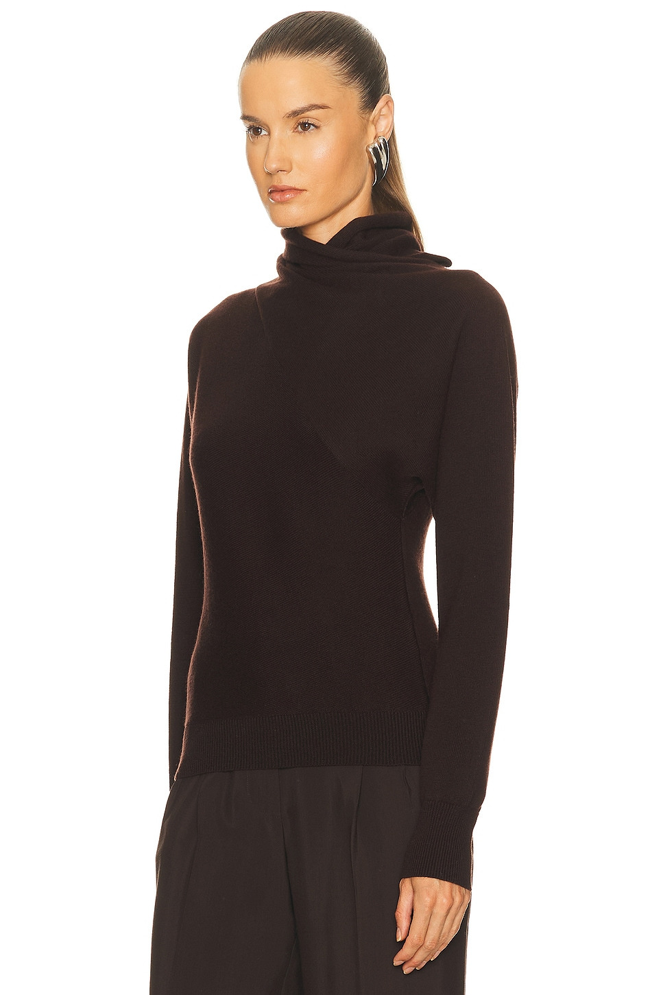 Cashmere Wrap Collar Sweater - 3