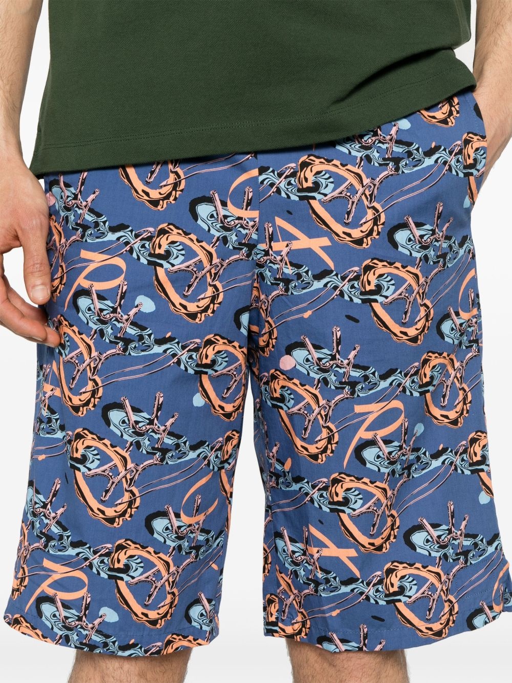 abstract-print deck shorts - 5