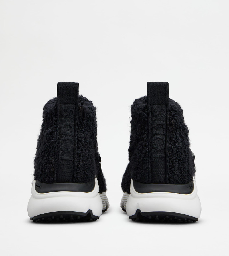 Tod's KATE SLIP-ON SNEAKERS IN BOUCLÉ KNIT - BLACK outlook