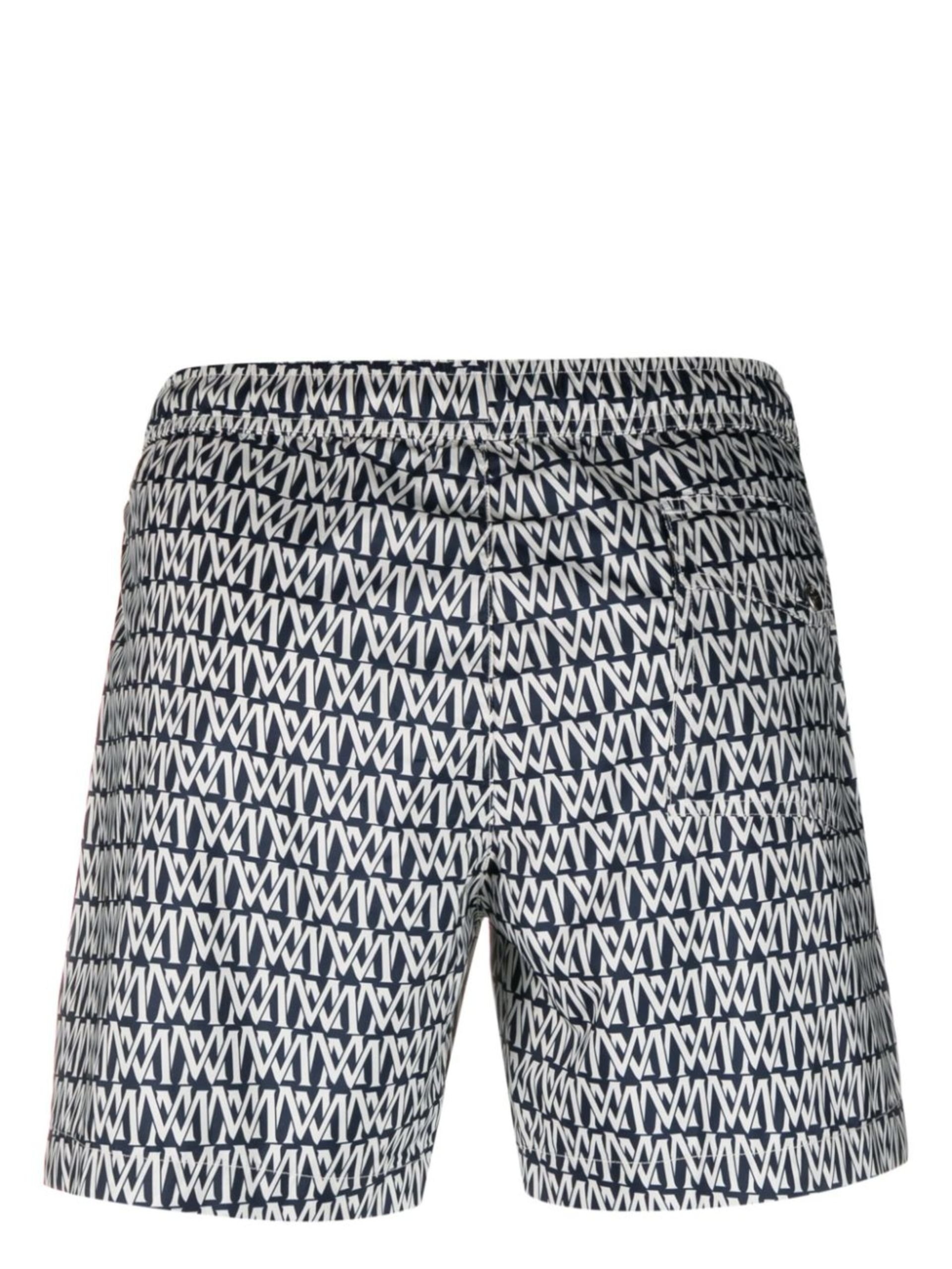 blue monogram-print swim shorts - 2