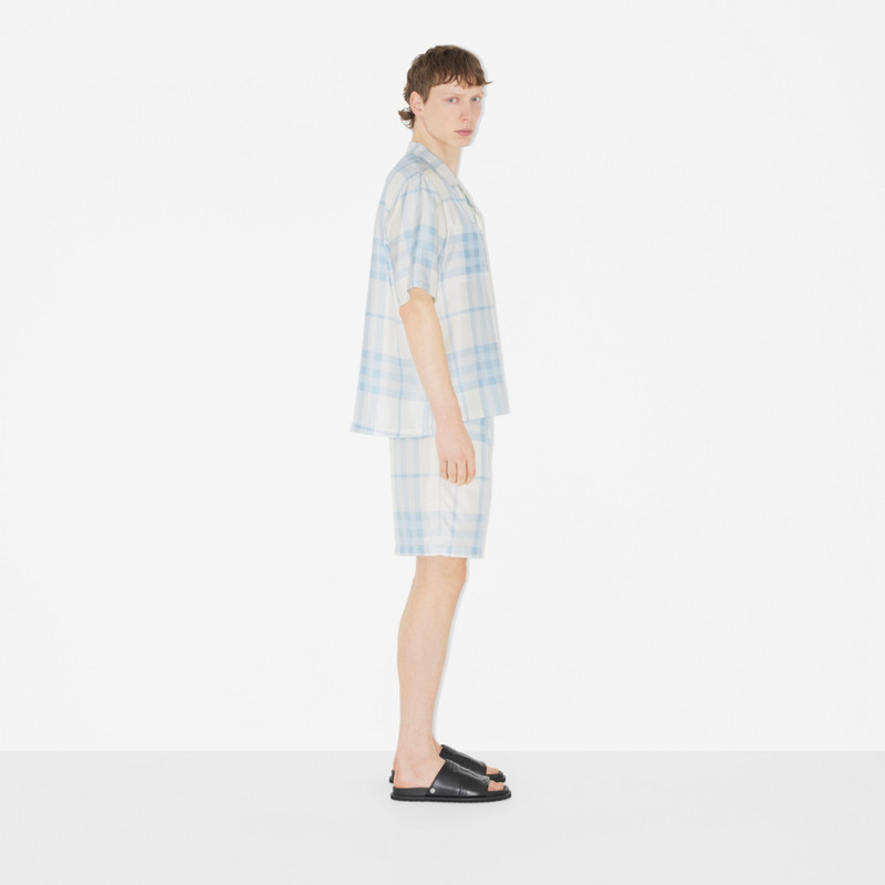 Check Silk Twill Shorts 3