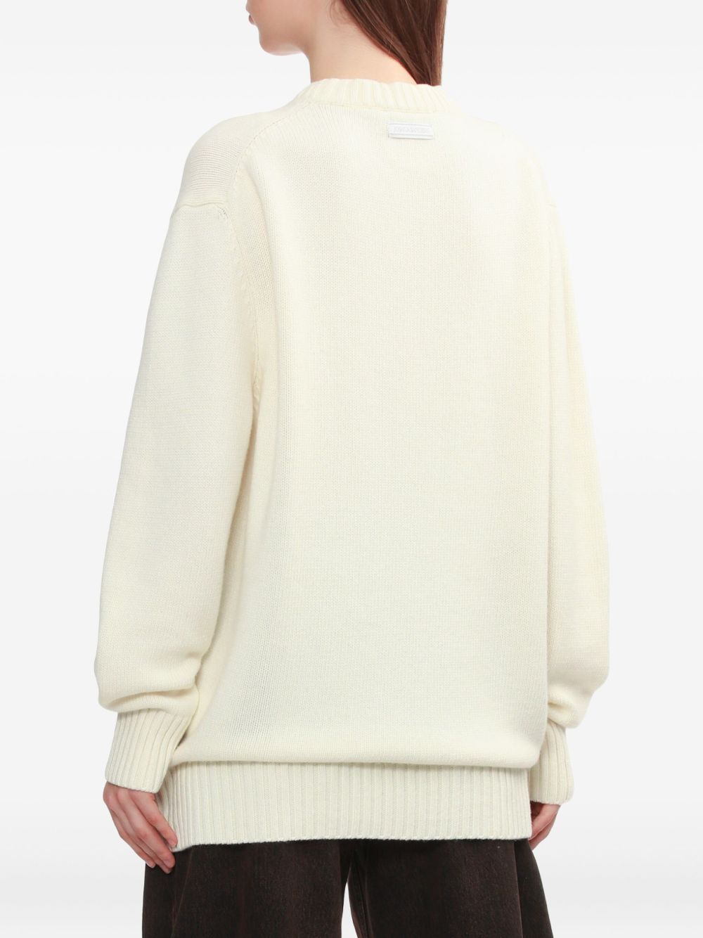 bear-embroidered crew-neck sweater - 3