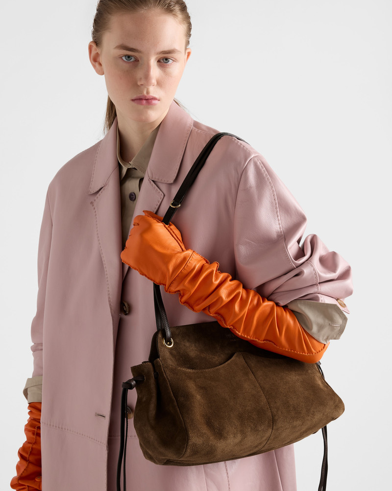 Prada Carry large suede tote bag 7