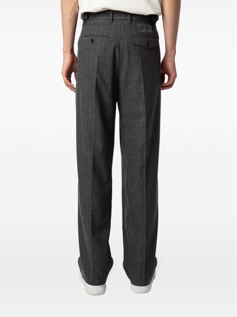 checkered pressed-crease trousers - 4