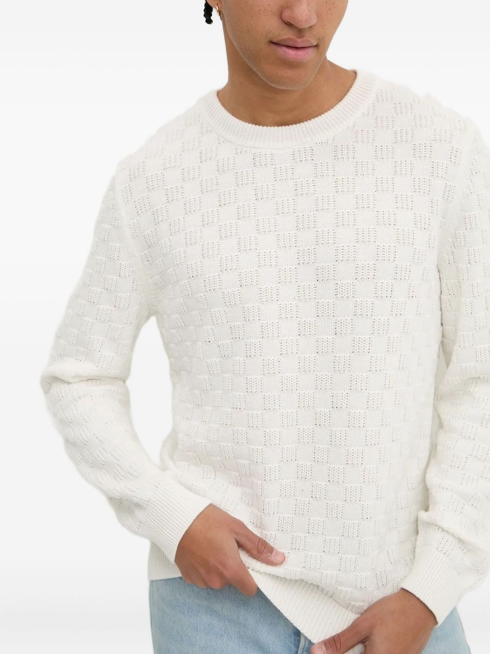 checked sweater - 3