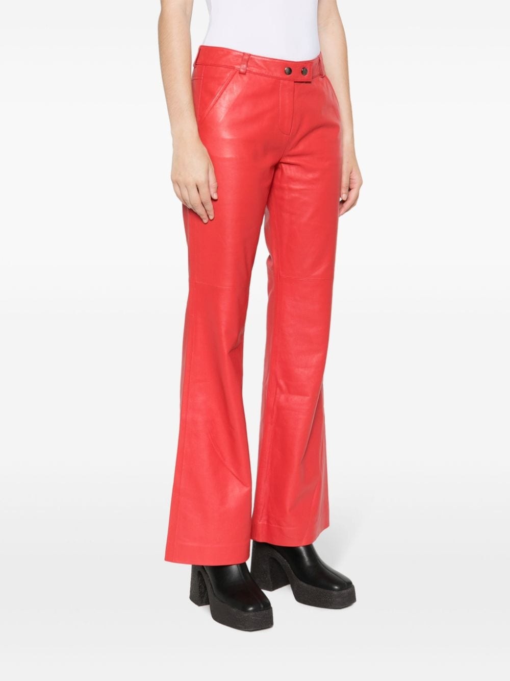 straight-leg leather trousers - 3