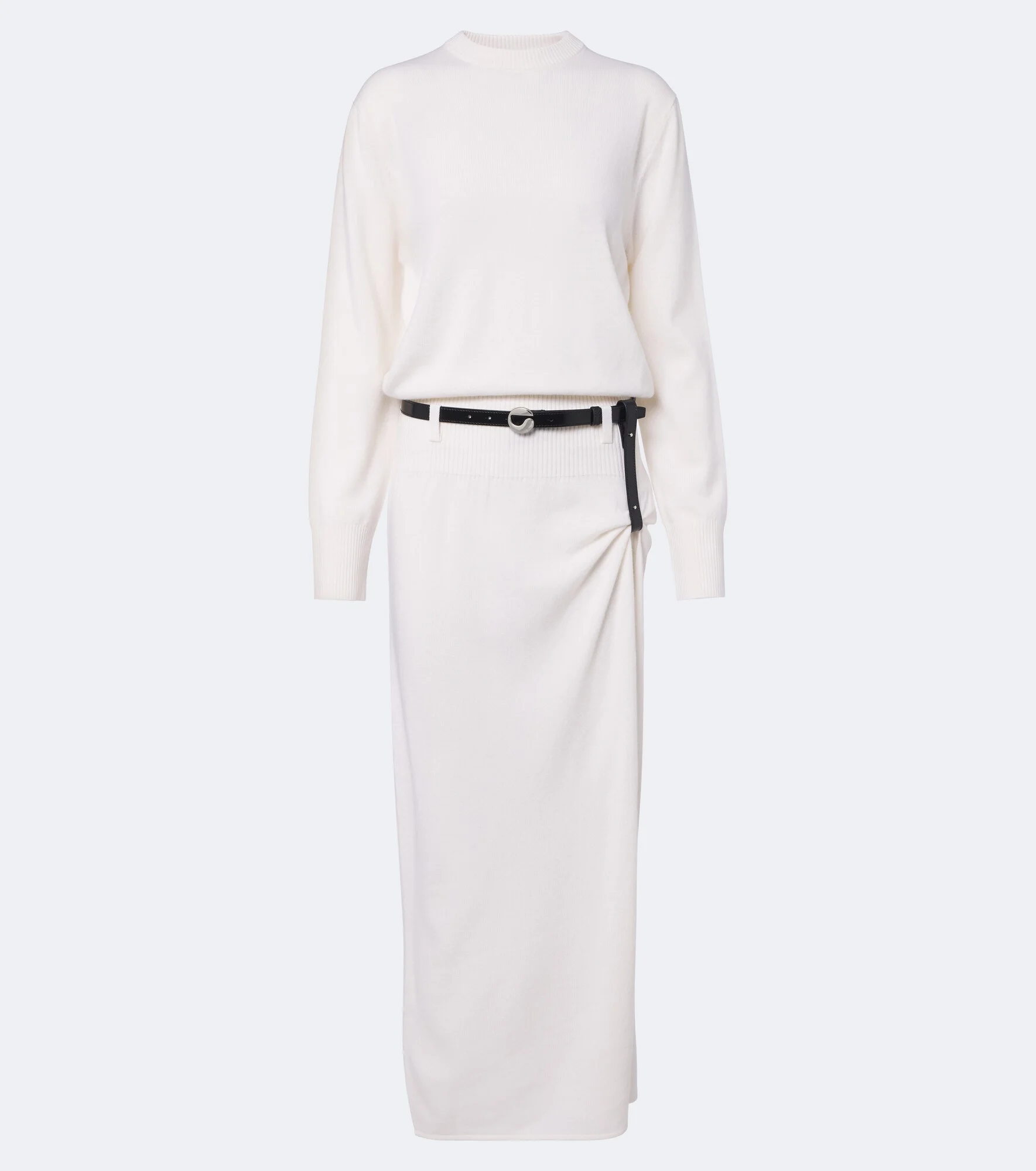 Belted wool and cashmere sweater dress - 1