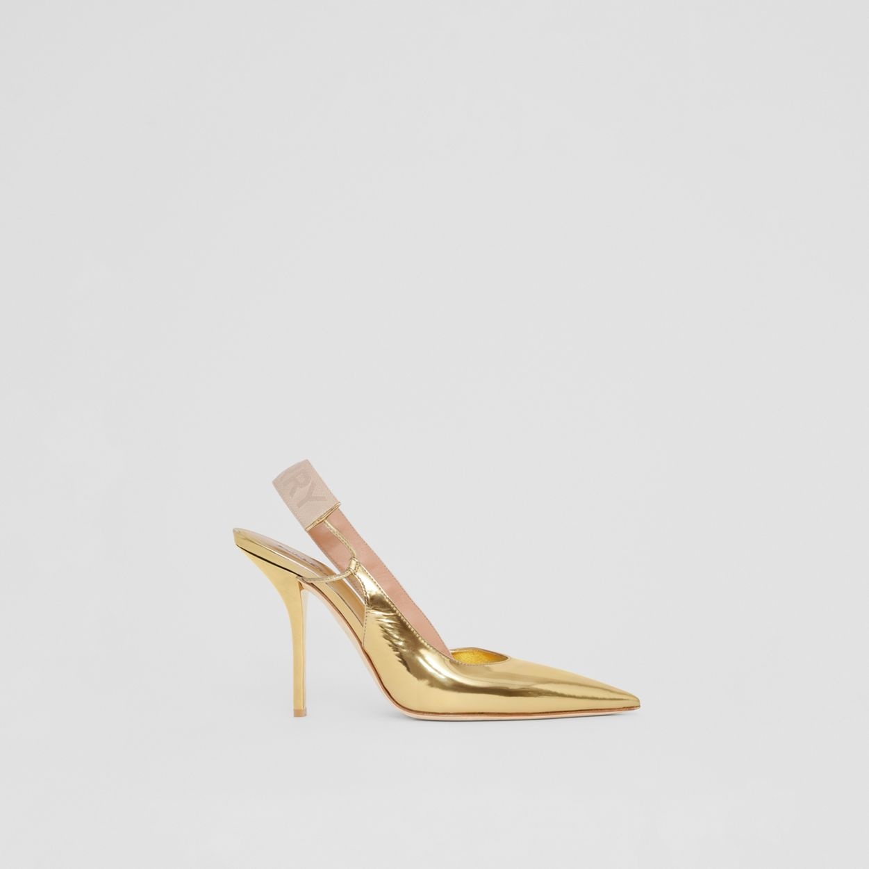 Metallic Leather Slingback Pumps - 2