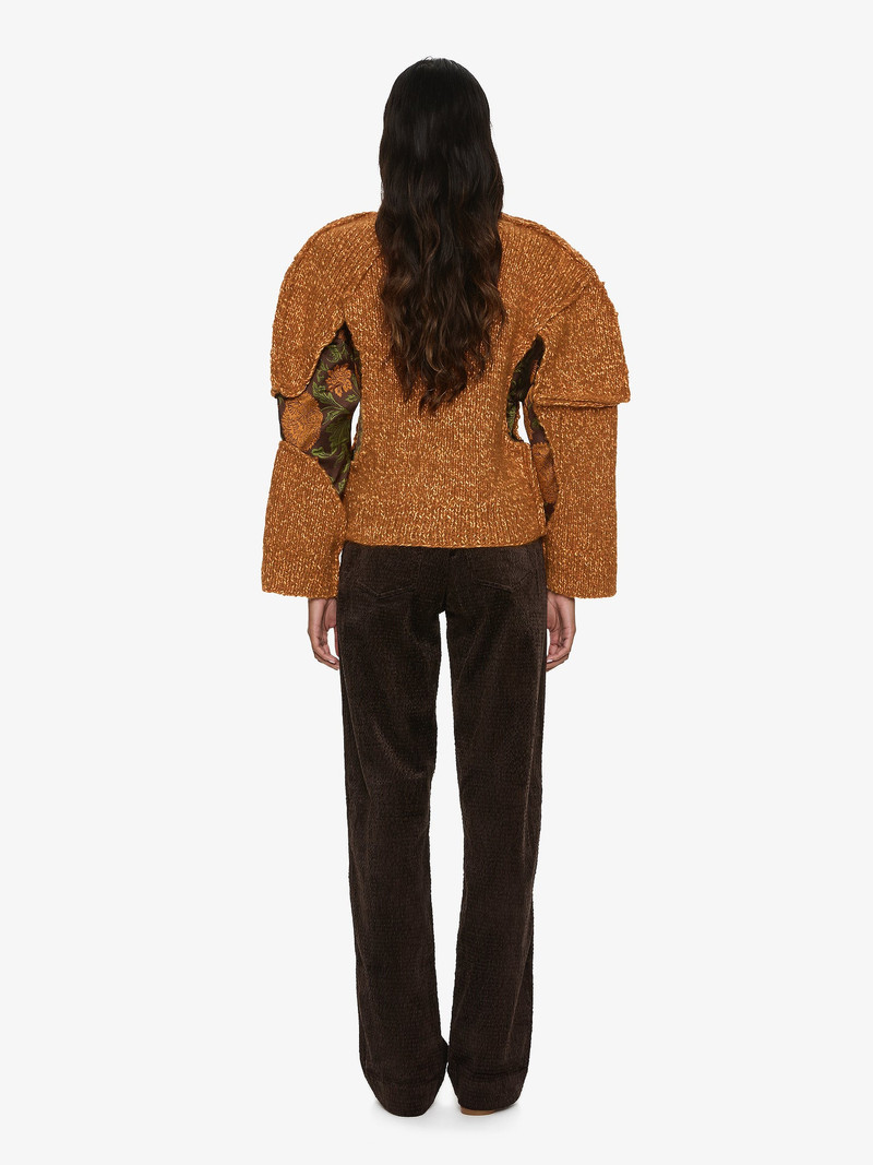 Deconstructed Brocade Knit Sweater 5