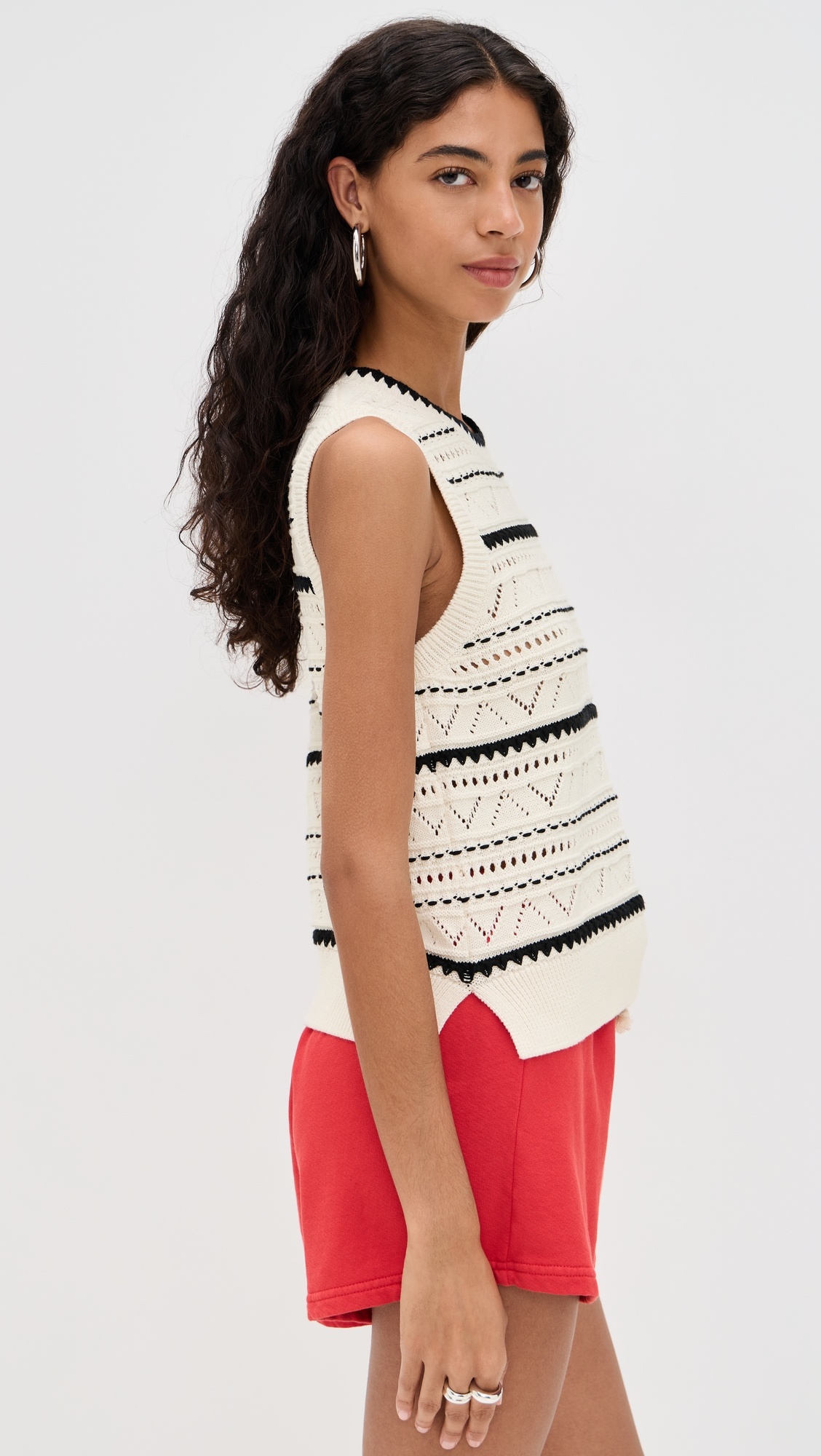 Athena Pointelle Knit Vest - 3